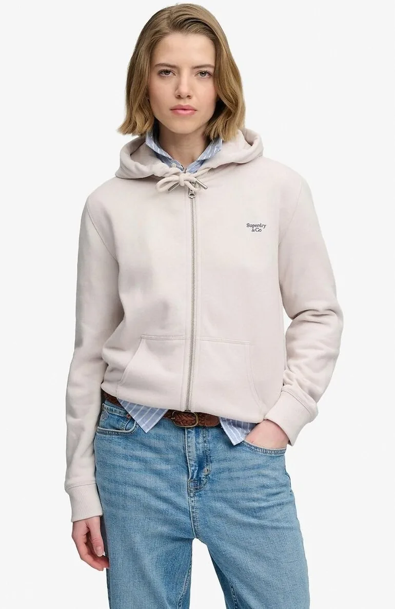 Signature Embroidered Logo Zip-Up Hoodie - 1