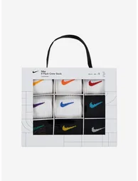 Nike Kids Holiday 9 Pack Crew Box Socks Set in Black - 2
