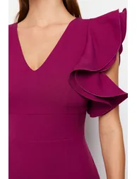 Damson Elegant Evening Dress - 5