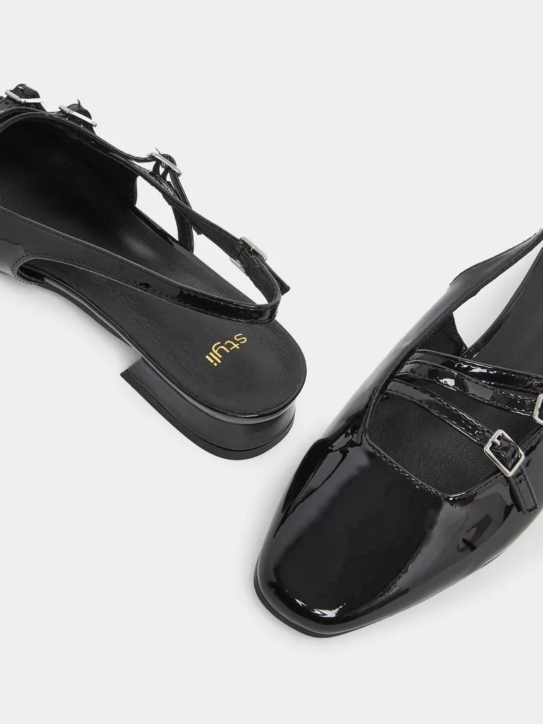Strappy Slingback Pointed Toe Block Heel Shoes - 2