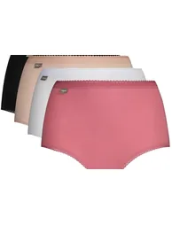 Pack of 4 Stretch Cotton Plain Maxi Briefs