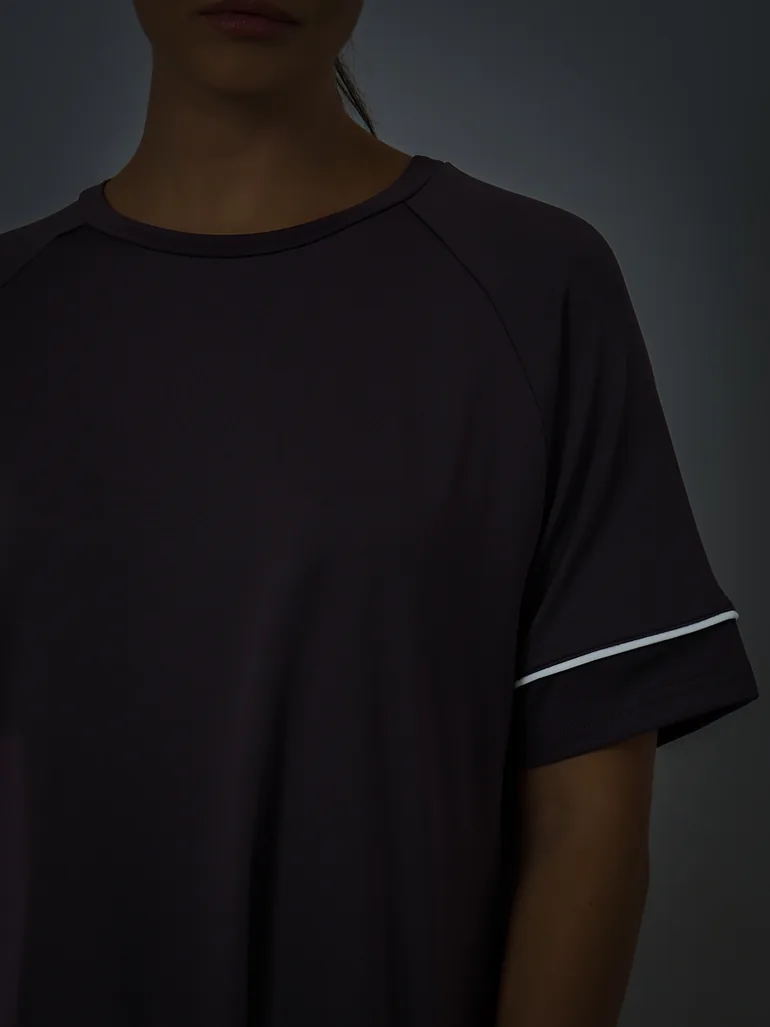 Reflective Stripe Short Sleeves Top - 4