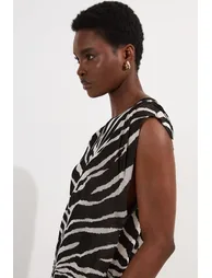 Jacquard Zebra Print Slinky Maxi Dress - 2