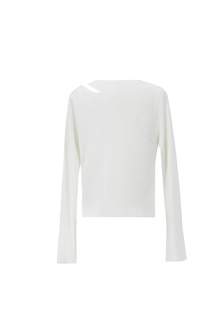 Asymmetric Twist Cutout Knit Top - 6
