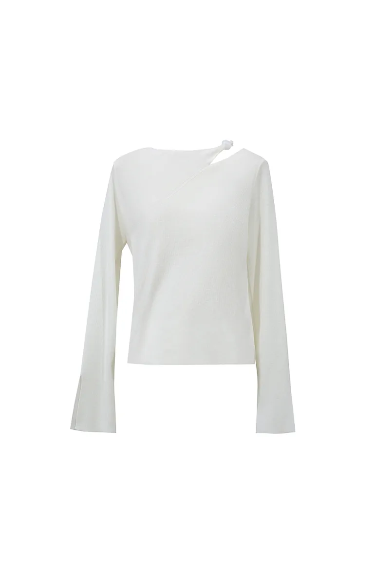 Asymmetric Twist Cutout Knit Top - 5