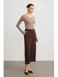 Dilvin Slim-Fit Wool Knit Blouse With Buttons - 3