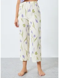 Solid Cami and Floral Print Pyjama Set - 5