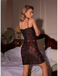 Vavel Printed Acrylic Mesh Mini Dress - 5