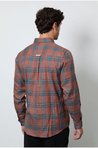 Brick Rust Window Check Long Sleeve Shirt product thumbnail 4