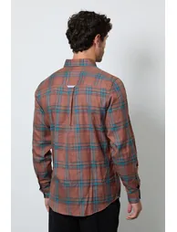 Brick Rust Window Check Long Sleeve Shirt - 3