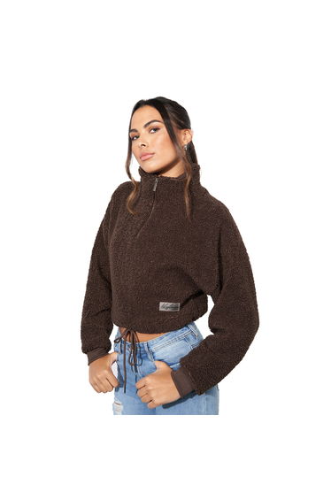 Lily Lane Womens/Ladies Kimora Borg Funnel Neck Hoodie - Brown product thumbnail 3