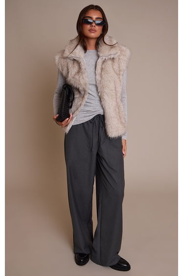 Grey Faux Fur Gilet product thumbnail 3