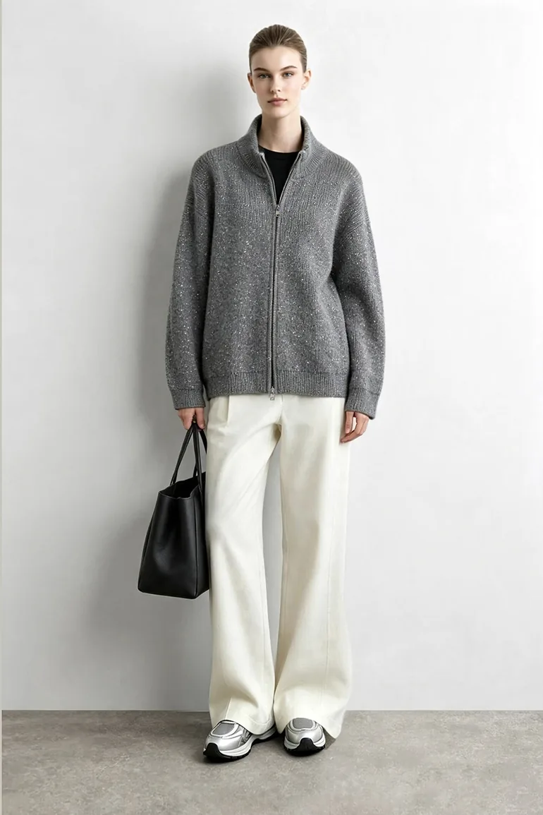 Sequin Yarn Knit Jacket - 4