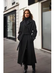 Black Oversize Wool Coat
