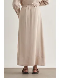 Mizalle Modal Blend Maxi A-Line Skirt - 5