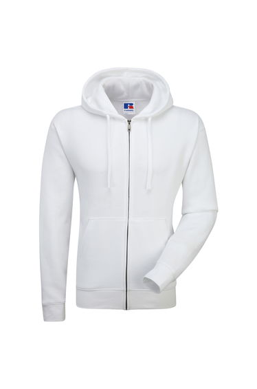 Russell Mens Authentic Full Zip Hooded Sweatshirt / Hoodie - White product thumbnail 4