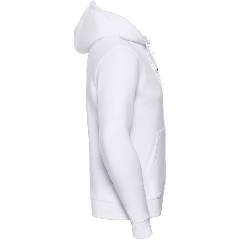 Russell Mens Authentic Full Zip Hooded Sweatshirt / Hoodie - White - 2