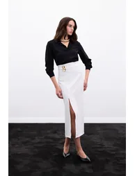 Skirt with Gold Side Accessories - 3