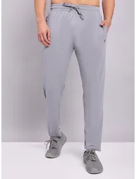 Men Grey Solid 4-Way Stretch Track Pants - 4
