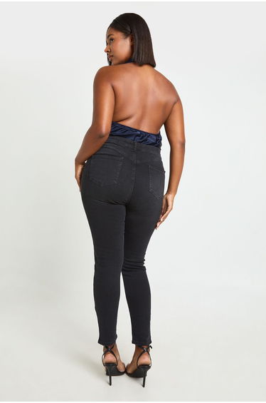 Plus High Waist Booty Lifting Skinny Jean - washed black product thumbnail 2