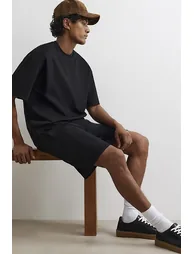 Black Oversized Fit T-shirt And Shorts Set - 3