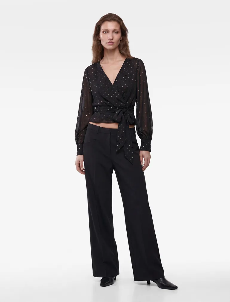 Sheer Wrap Blouse