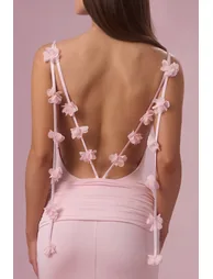 Premium Jersey Draped Gown in Baby Pink - 3