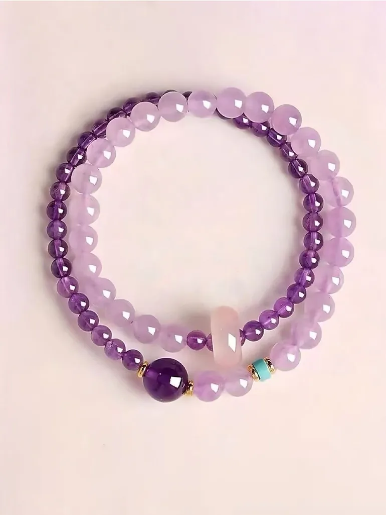 Pack of 2 - Light Purple Amethyst Bracelet - 3