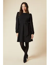 Belted Scuba Shift Mini Dress