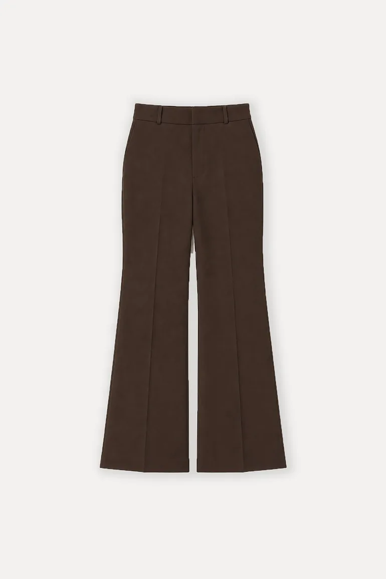 Flare Fit Fabric Trousers