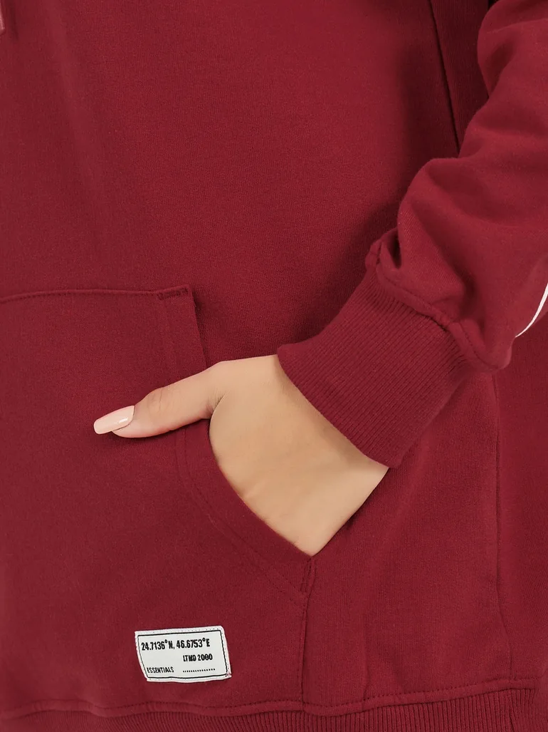Oversized Longline Hoodie with Dropped Shoulder - 3