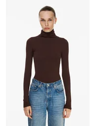 Turtleneck Fitted Blouse - 1