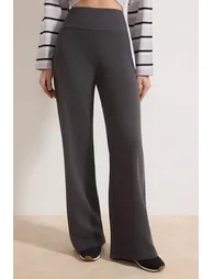Anthracite Thin Extra High Waist Wide Leg/Wide Cut Trousers - 2