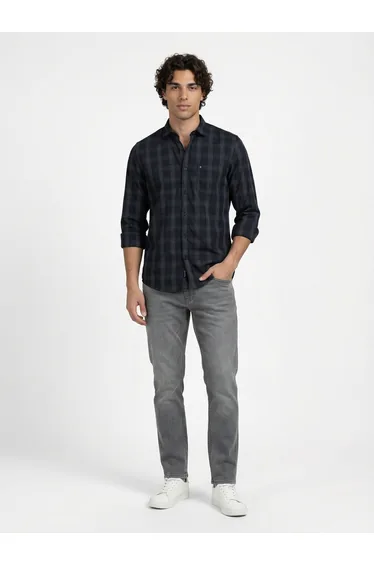 Blue Checkered Long Sleeves Shirt