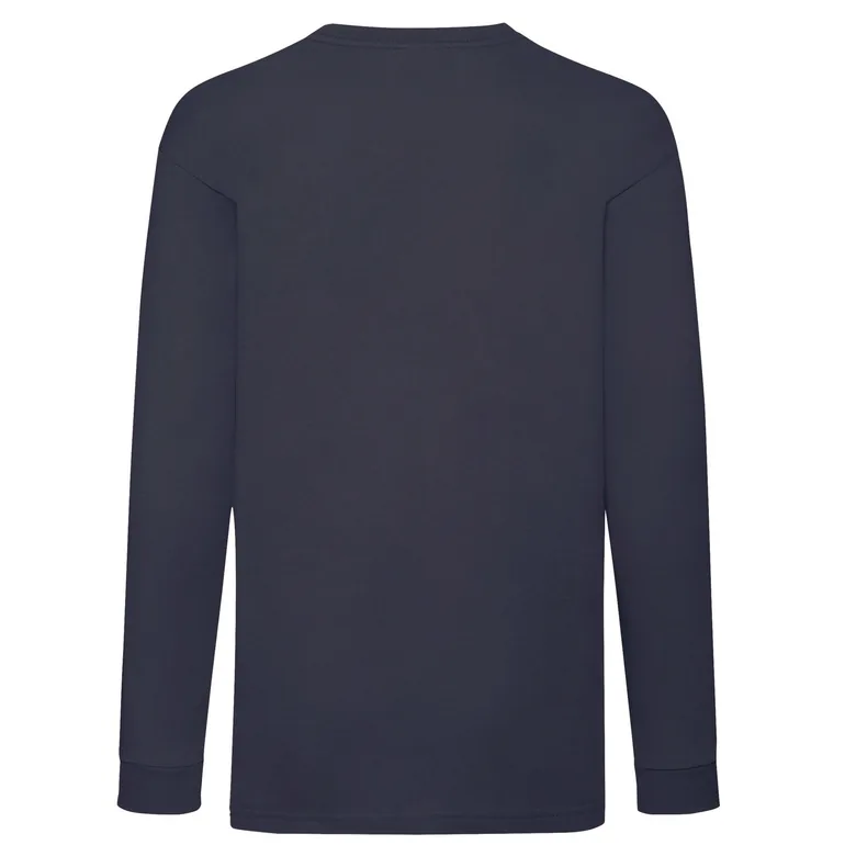 Fruit of the Loom Childrens/Kids Valueweight Plain Long-Sleeved T-Shirt - Deep Navy - 1