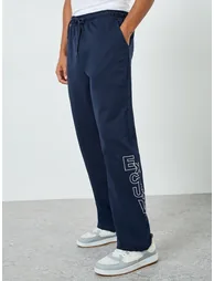 Men Straight Leg Terry Tonal Embroidery Joggers - 1