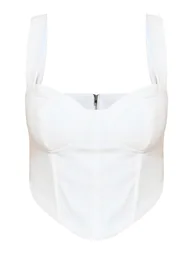Shape White Woven Corset Detail Crop Top - 4