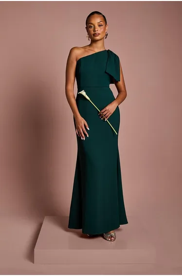 Coast Honoured Petite Bow One Shoulder Maxi Dress
