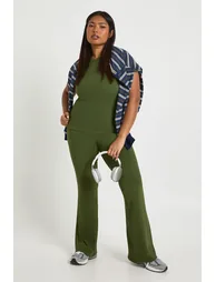 Plus Supersoft Peached Sculpt Top - dark olive - 2