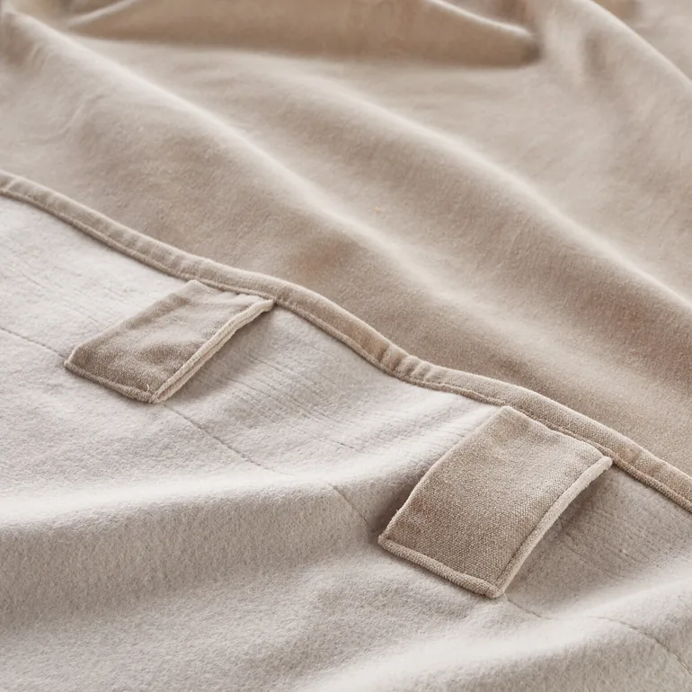 Velvet 100% Cotton Thermal Curtain with Hidden Tabs - 6