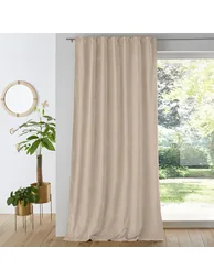 Velvet 100% Cotton Thermal Curtain with Hidden Tabs - 1