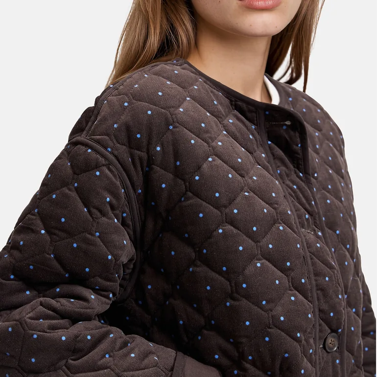 Polka Dot Cotton Short Padded Jacket - 2