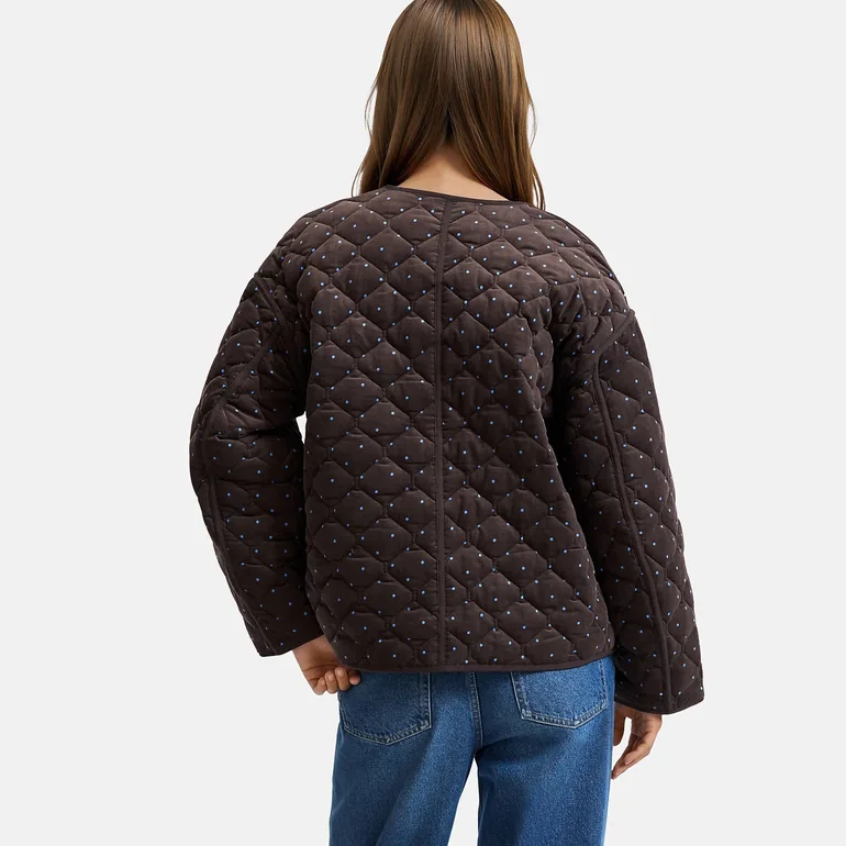 Polka Dot Cotton Short Padded Jacket - 3