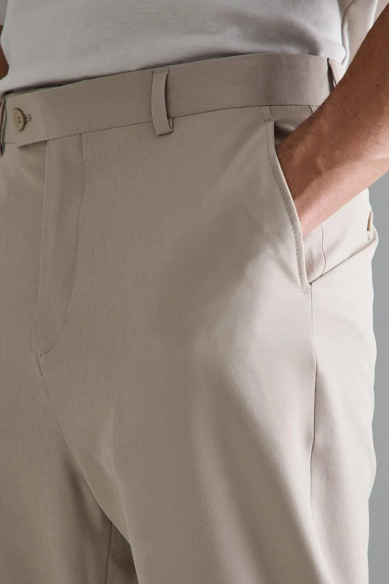 High Rise 4 Way Stretch Tapered Trousers - taupe - 2