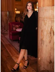 ever BRIAR|3/4 Sleeves Asymmetrical Hem A-Line Midi Wedding Guest Dress - 1