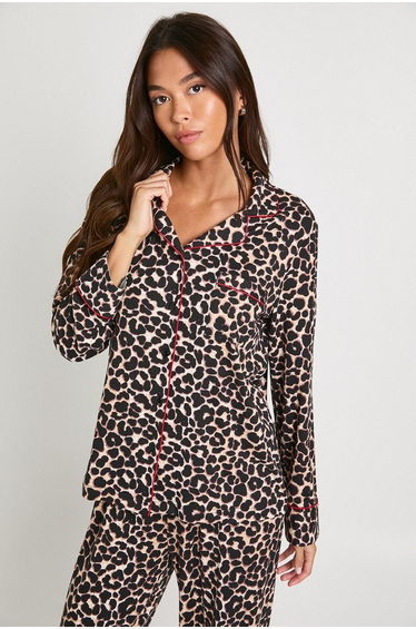 Super Soft Leopard Trouser PJ Set - leopard product thumbnail 3