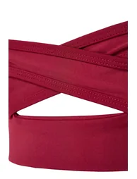 Magenta Support/Shaping Back Detail Square Neck Knitted Sports Bra - 3