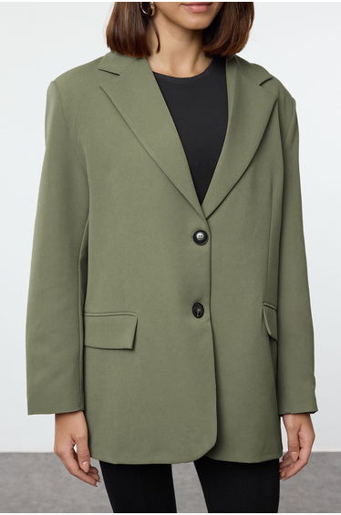 Light Khaki Extra Oversize Blazer Jacket product thumbnail 4