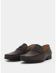 Men Premium Brown Leather Loafers - 1
