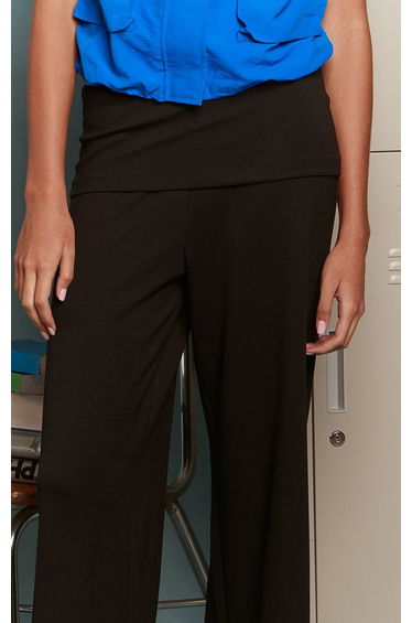 Black Premium Soft Touch Asymmetric Fold Straight Leg Trouser product thumbnail 4